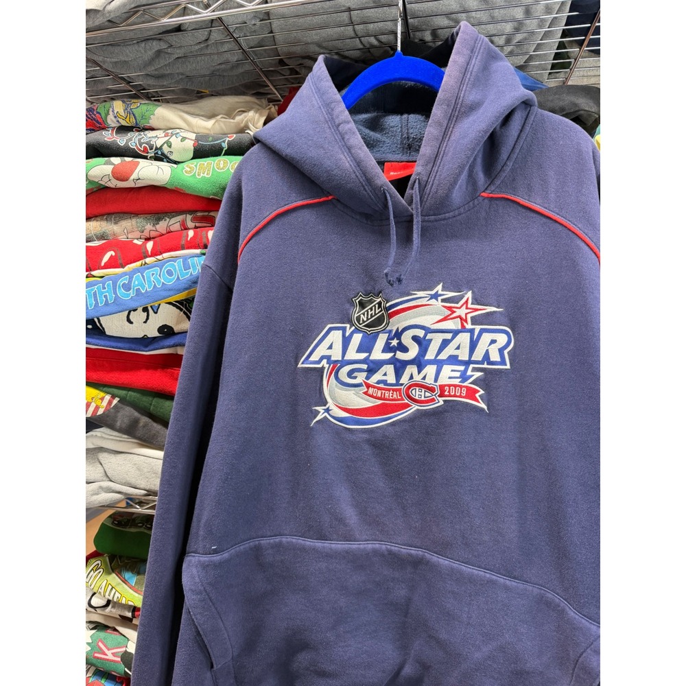 Reebok Mens 2009 NHL All Star Game Montreal Hoodie Navy Blue 2XL 6889